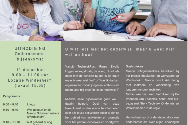 Helpt u ons jongeren te enthousiasmeren voor techniek?